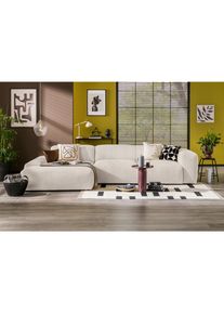 Mid.you Ecksofa, Creme, Textil, Ottomane links, L-Form, 304x200 cm, Made in EU, Wohnzimmer, Sofas & Couches, Wohnlandschaften, Ecksofas