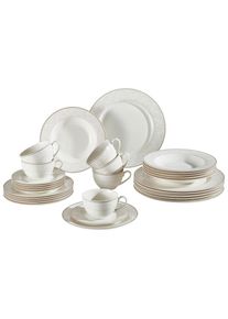Ritzenhoff Breker Kombiservice , Wei&szlig;, Beige , Keramik , 30-teilig , Ornament , 200 ml,200 ml , Lfgb , Geschirr, Geschirrsets, Kombiservice