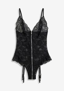 Body med glidel&aring;s, svart, st&oslash;rrelse 48/50 (XL), bonprix