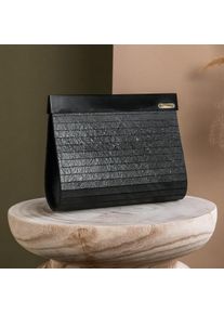 Holzkern Handtasche Uniqase Chinara Schwarzer Schiefer Clutch