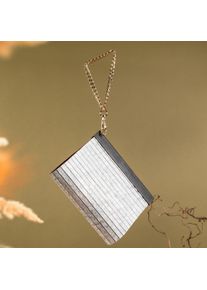 Holzkern Handtasche Uniqase Chinara VEGAN Wei&szlig;er Schiefer Clutch