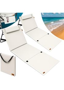 Detex Strandmat set van 2 beige 158x56x46cm gewatteerd