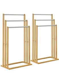 Casaria Handoekkenrek 2 stuks Bamboe RVS