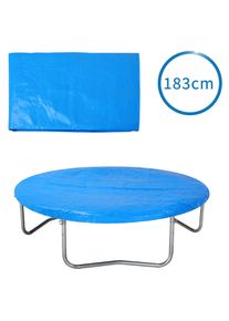 Monzana Funda protectora cama el&aacute;stica azul 183cm di&aacute;metro redonda