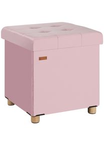 Casaria Stołek r&oacute;żowy aksamitny 42x38x38cm składany