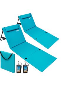 Detex Strandmat set van 2 turquoise 158x56x46cm gewatteerd