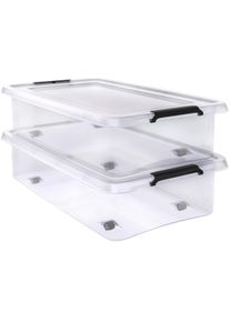 Deuba Aufbewahrungsbox 2er-Set Transparent 60x40x17cm 30L stapelbar