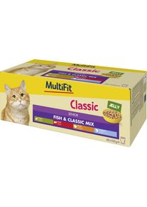 MultiFit natvoer kat senior jelly fish & classic mix 48x100g