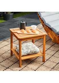 Casaria Mesa de apoio em madeira de ac&aacute;cia Washington 45x45x45cm