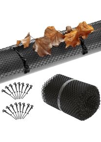 Monzana Grelha de prote&ccedil;&atilde;o do algeroz com 16 clipes de fixa&ccedil;&atilde;o