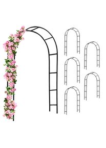 Gardebruk Arco de rosa juego de 6 negro 240x37x140cm