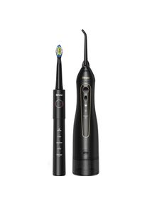 Bitvae, Elektrische Zahnb&uuml;rste, - Electric Toothbrush (E11) + Water Flosser (F5020E) - Ultrasonic, 4 Heads, 5 Modes - Black