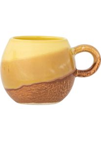 Bloomingville - Paula Cup - Yellow - Stoneware, Tasse, Braun, Gelb