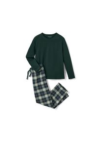 Tchibo - Kinder-Flanell-Pyjama - Unisex - Gr. 134/140 - wei&szlig;/kariert
