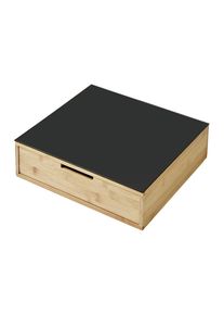 Kesper Schubladenbox , Naturfarben, Schwarz Hochglanz , Holz, Glas , Bambus , 1,1 Schubladen , 31x10x30 cm , FSC 100% , Ordnen & Aufbewahren, Dekoboxen & Aufbewahrungsboxen, Schubladenboxen