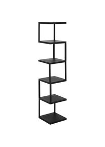 CARRYHOME Regal, Schwarz, Metall, 6 F&auml;cher, 25x119x25 cm, stehend, in verschiedenen Gr&ouml;&szlig;en erh&auml;ltlich, Wohnzimmer, Regale, B&uuml;cherregale