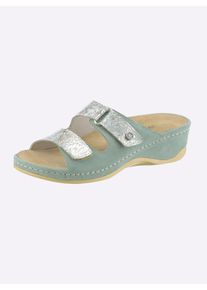 Waldl&auml;ufer Dames Slipper van gladleer en su&egrave;de in mint ,maat 38, Witt, 50% Glad leer, 50% Su&egrave;de