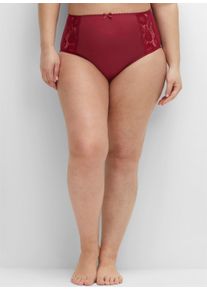 sheego Dames Tailleslip met transparant kant in bordeaux ,maat 40, Witt, 85% Polyamide, 10% Elastan, 5% Katoen