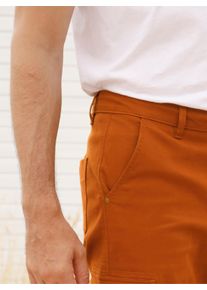 Catamaran Heren Bermuda met cargozakken met knoop in cognac ,maat 48, Witt, 98% Katoen, 2% Elastan