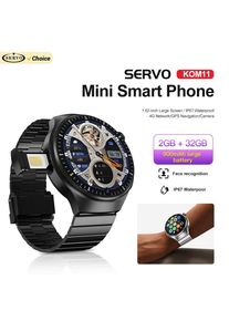SERVO KOM11 Android Smart Watch Phone 4G LTE One SIM Card 2GB+32GB Face Unlock Google Play WiFi Waterproof Smartwatch Cellphones