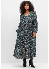 sheego by Joe Browns Damen Maxikleid mit Paisleymuster in schwarz-gemustert ,Gr&ouml;&szlig;e 50, Witt, 100% Viskose