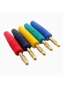 5pcs 4mm Plugs Gold Plated Musical Speaker Cable Wire Pin Banana Plug Connectors Red/Black/Blue/Green/Yellow