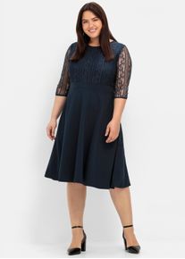 sheego Damen Cocktailkleid mit Spitze in nachtblau ,Gr&ouml;&szlig;e 58, Witt, 60% Viskose, 35% Polyimid, 5% Elasthan. Spitze: 100% Polyimid