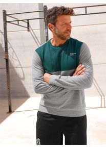 Heren Sweatshirt met contrastinzet in grijs gem&ecirc;leerd ,maat 44/46, Witt, 88% Katoen, 12% Polyester. Inzet: 50% Katoen, 50% Polyester