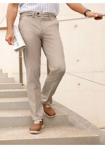 Marco Donati Heren Broek met comfortband opzij in sesam ,maat 48, Witt, 98% Katoen, 2% Elastan