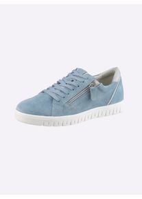 Dames Sneaker, geschikt voor orthopedische inlegzolen in lichtblauw ,maat 42, Witt, 100% Su&egrave;de