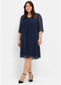 sheego Damen Cocktailkleid im Lagenlook in marine ,Gr&ouml;&szlig;e 44, Witt, 100% Polyester