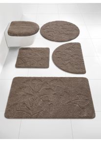 HEINE HOME unisex Badmat in taupe ,maat 45 x 50 cm - rechthoekig, Witt, 100% Polyester