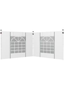 Outsunny Replacement Gazebo Side Panels with Windows and Doors, 2 Pack, for 3x3(m) or 3x6m Pop Up Gazebo, White | Aosom Ireland