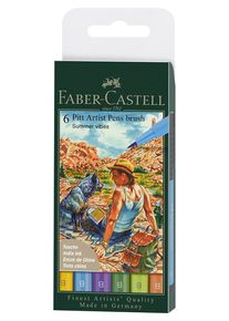Faber-Castell Tuschestift Pitt Artist Pen B Sommer 6x