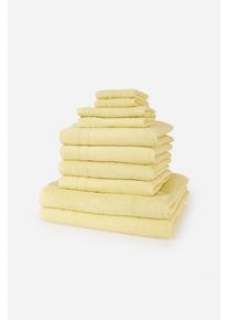 bonprix Set de prosoape de bumbac (set/10 piese), galben, Set/10 piese Prosopel pentru spălare: 30/30 cm, prosop de oaspeţi 30/50 cm: 30/50 cm, prosop