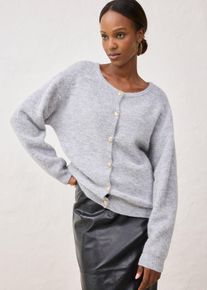 bonprix Strickjacke aus w&auml;rmendem Alpaka-Mix, grau
