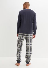 bonprix Pizsama tiszta bio-pamutb&oacute;l &eacute;s hossz&uacute; ujjakkal, k&eacute;k, 60/62 (XXL)