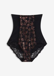 bonprix Silnie modelujące stringi z wysokim stanem i połyskiem, czarny, 54