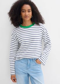 bonprix Bluzka oversize z długim rękawem z czystej bawełny organicznej, biały, 48/50