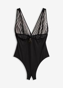 bonprix Női Nyitott stringbody, fekete, 44/46