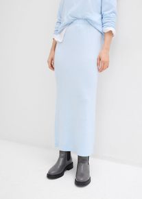 bonprix Femei Fustă din jerse cu aspect tricotat, albastru, 56/58