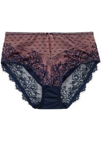 bonprix Figi maxi z delikatną koronką, niebieski, 48/50