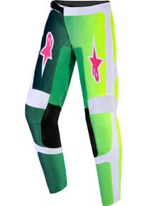 Alpinestars Fluid Portl, textile pants youth , color: Green/White/Black/Pink , size: 28