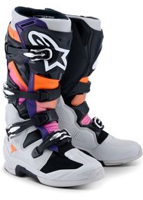Alpinestars Tech 7, laarzen , kleur: Zwart/Lichtgrijs/Oranje/Neon-Pink , maat: 11 US