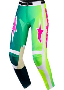 Alpinestars Racer Portl, textile pants , color: Green/White/Pink/Black , size: 32