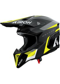 Airoh Wraaap Conquer, motocross helmet , color: Matt Black/Neon-Yellow/Grey , size: S