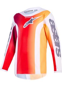 Alpinestars Fluid Portl, jersey juvenil , color: Rojo/Naranja/Gris Claro/Gris Oscuro , tama&ntilde;o: XL