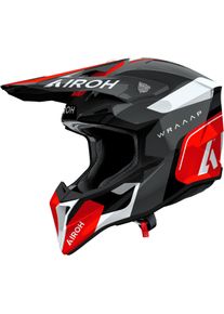 Airoh Wraaap Conquer, motocross helmet , color: Grey/Red/White , size: XXS