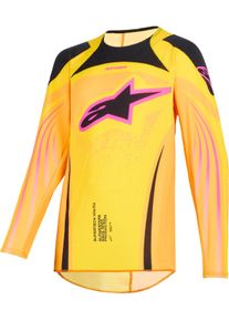 Alpinestars Supertech Nomur, jersey juvenil , color: Naranja/Amarillo/Negro/Fucsia , tama&ntilde;o: L