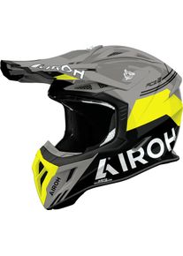 Airoh Aviator Ace 2 Fury, motocross helmet , color: Grey/Black/Neon-Yellow , size: S